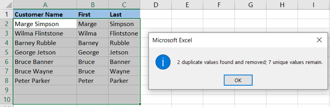 Dupes Excel Kullanışlı Özellikler Kaldırıldı