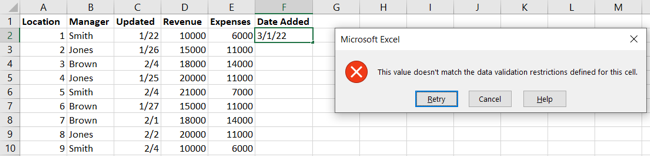 Veri Doğrulama Hatası Excel Kullanışlı Özellikler