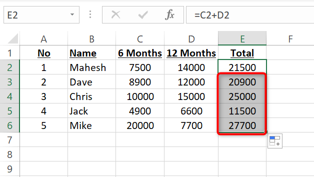 5 dolgu excel formülü