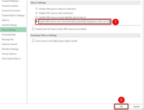 6 Tüm Excel makrolarını etkinleştirin