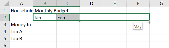 Aylar Excel Bütçe Oluştur