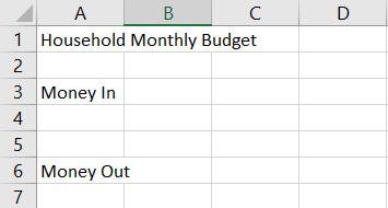 Başlıklar Excel Bütçe Oluştur