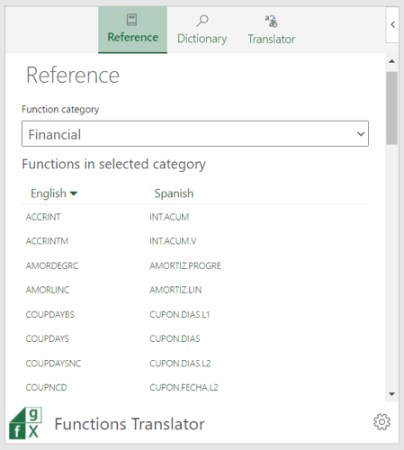 Başvuru Excel İşlevleri Çevirmeni