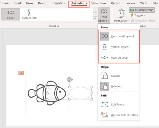 Efekt Seçenekleri Yönü PowerPoint Hareket Yolları