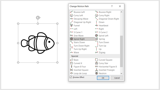 PowerPoint MotionPaths'i Efekt Seç