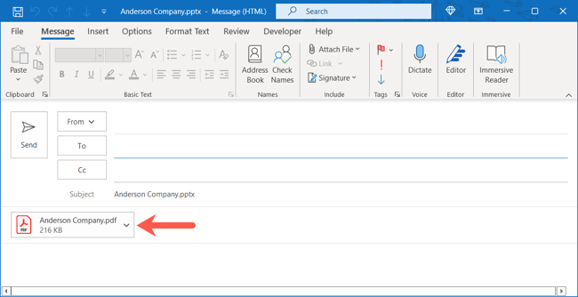 E-posta Outlook MS Dosyaları PDF Gönder
