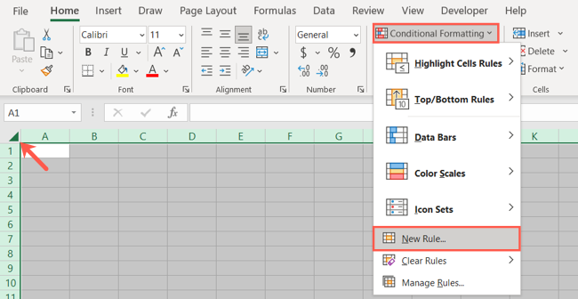 Tüm Yeni Kuralı Seç Excel Alternatif Satır Renkleri