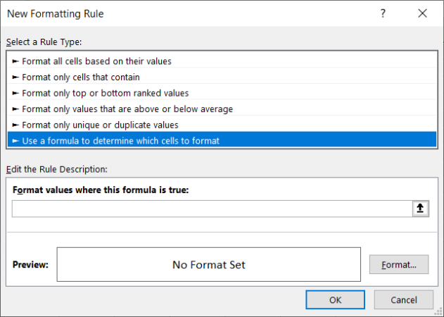 Yeni Kural Formülü Kullan Excel Alternatif Satır Renkleri