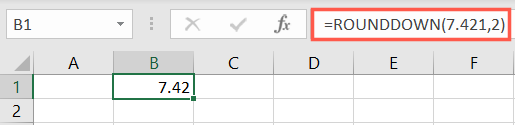 Aşağı ondalık basamaklar excel yuvarlak işlevler