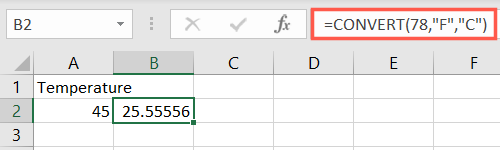 Fahrenhayt Santigrat Excel Dönüştürme İşlevi