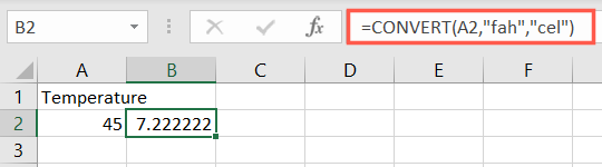 Fahrenheit Santigrat Hücre Excel Dönüştürme İşlevi