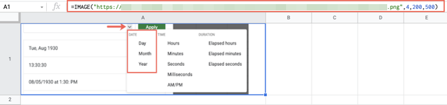 GÖRÜNTÜ Özel Google E-Tablolar İşlevleri Excel Değil