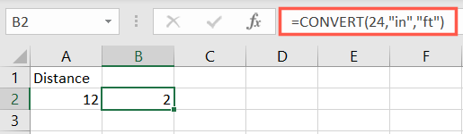 İnç Feet Excel Dönüştürme İşlevi