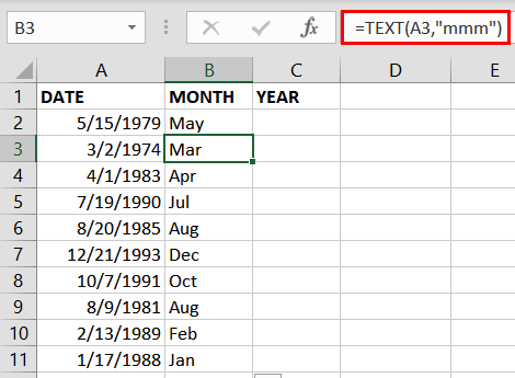 Kısa Ay Excel Ay Yıl Başlangıç Tarihi