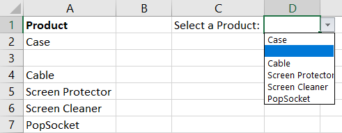 Listede boş excel düzenleme açılır listesi