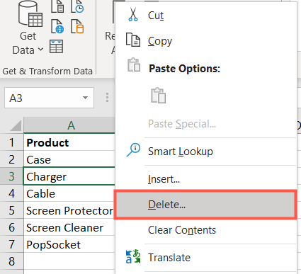 Sağ tıklayın Excel Düzenle Açılır Listesi