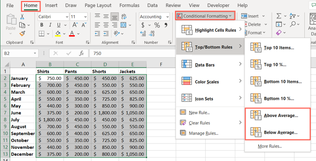 Üst Alt Kurallar Ortalama Excel Vurgu Ortalaması