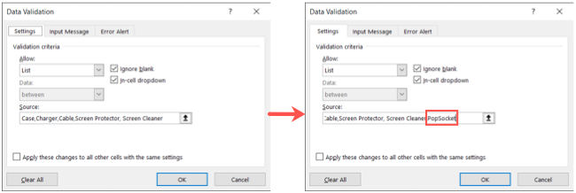 Veri Doğrulama Güncelleme Listesi Excel Düzenle Açılır Listesi