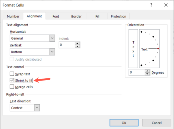 Windows Excel'e Sığdırmak İçin Küçült Metni Küçült Hücreye Sığdır