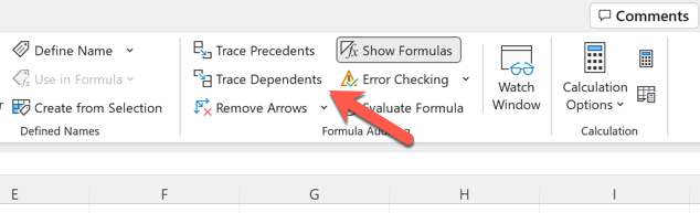 excel izleme bağımlıları düğmesi