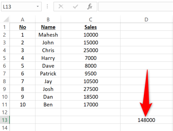 11 excel toplamı tüm sütun sonucu