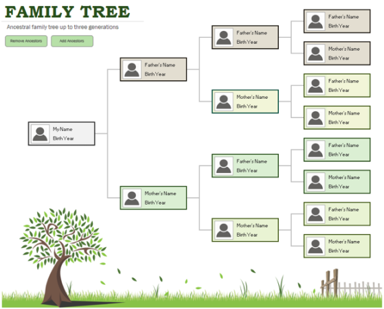 MS Fotoğraf Aile Ağacı Excel Aile Ağacı