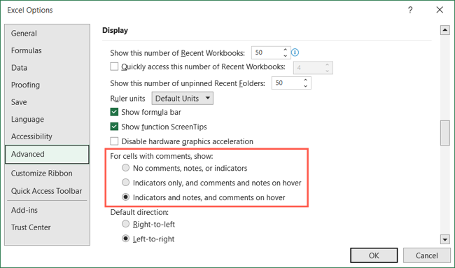 Not Ayarları Excel Notları