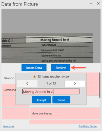 Resimden Tüm Alanları Excel Verilerini İnceleyin