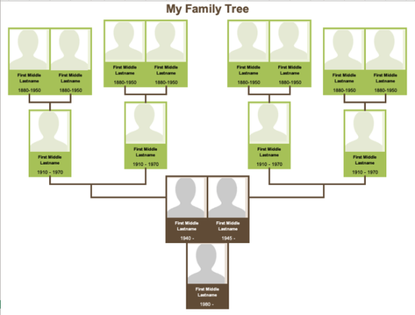 Vertex42 Fotoğraflı Excel Aile Ağacı
