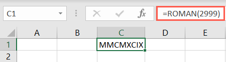 Az Bilinen Roma Excel İşlevleri