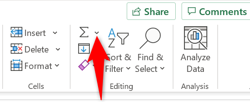 3 excel toplamı simgesi