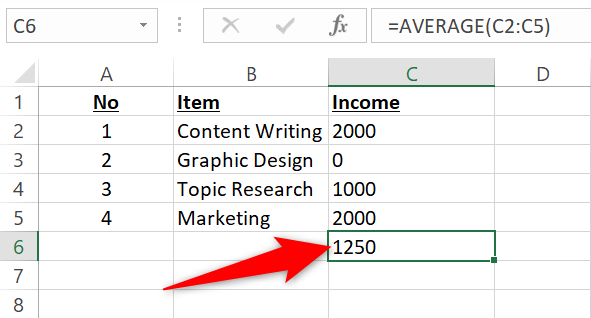 5 excel sayıların ortalaması