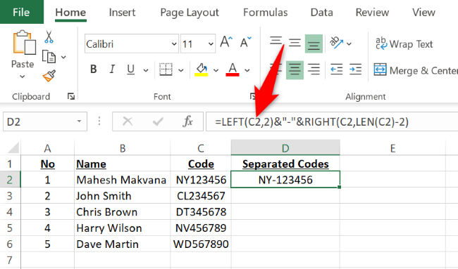 8 Excel Metin NTH Karakter ekleyin