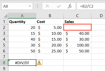 Div Excel Formül Hataları