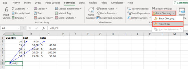 Excel Formül Hatalarını İzleyin