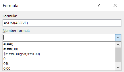 Formül Numarası Formatı Word