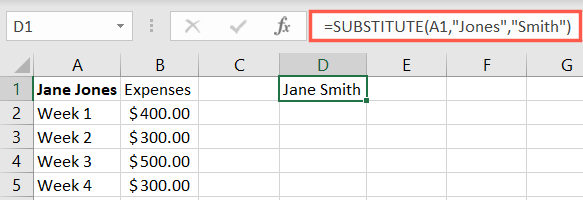 İkame Formül Excel Yapı Formülleri