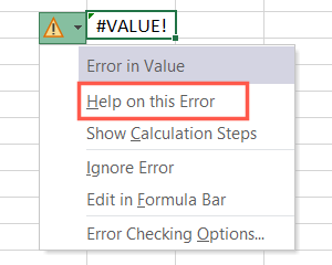 Yardım Excel Formül Hataları