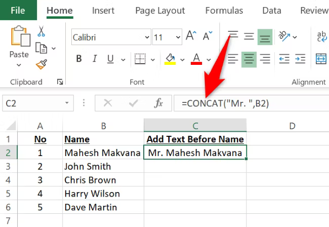 3 excel concat'tan önce