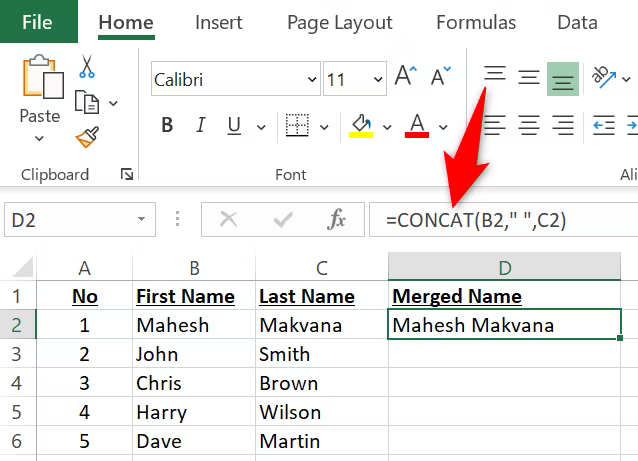 4 excel birleştirme işlevi