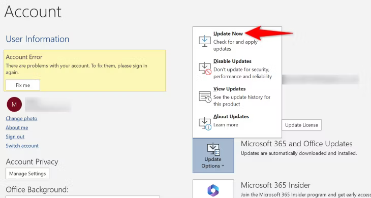 9 Microsoft Office uygulamalarını güncelleme